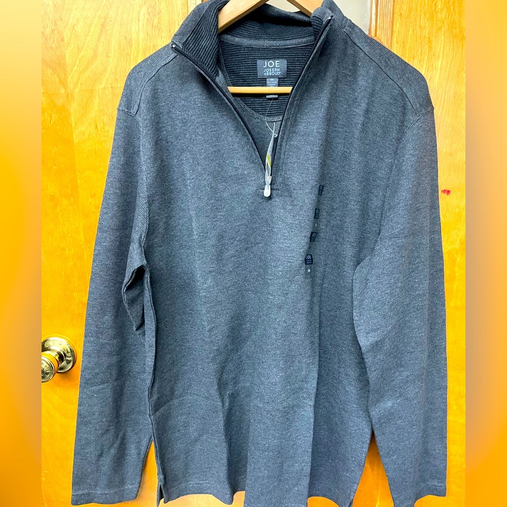 Joseph Abboud Men's Gray quarter Zip-Up Sweater